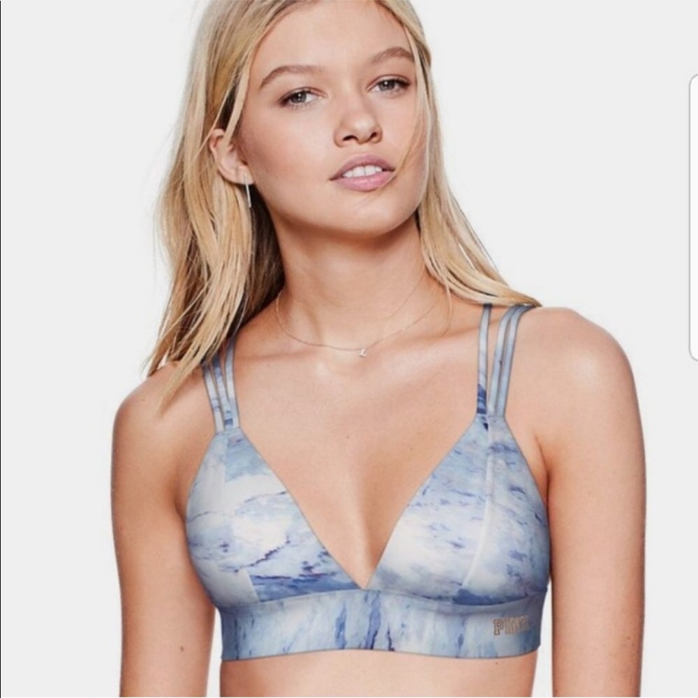 Pink Victoria’s Secret blue marble bralette